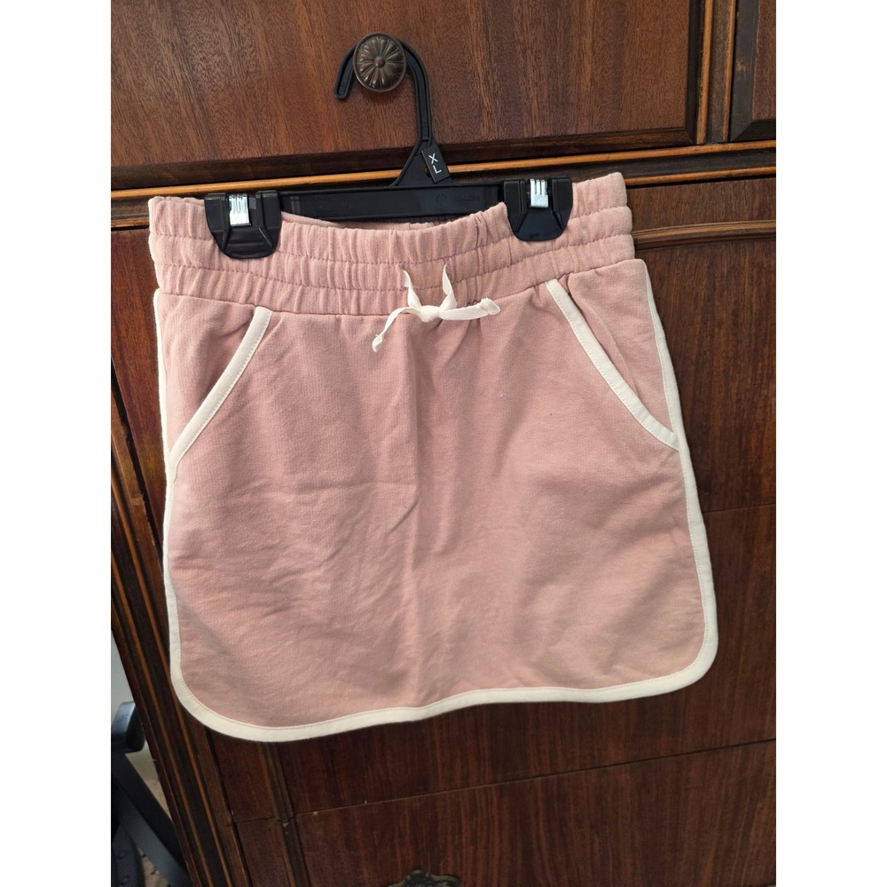 Carters Kid Girls Pink French Terry Skirt White‎ Trim Size 7 7A Sporty Casual